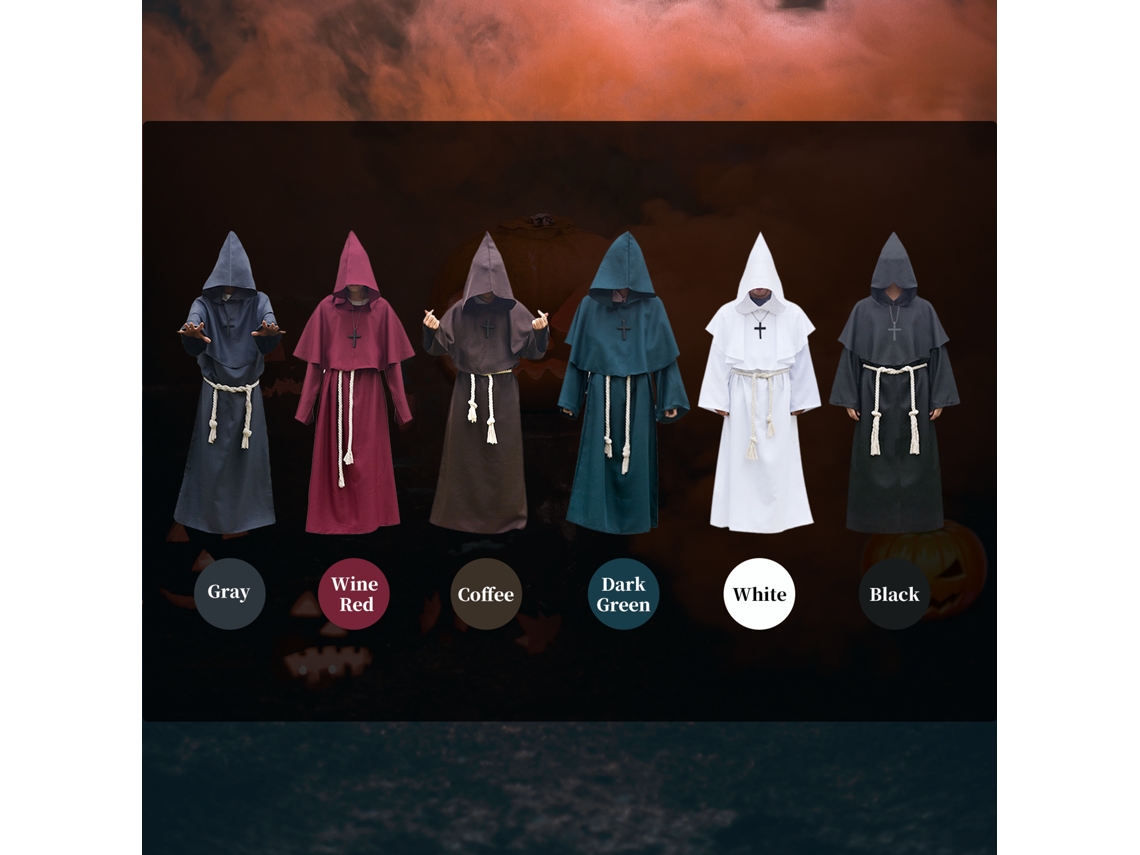 Fantasia de Padre Medieval com Capuz | S/MARCA