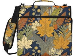 Pasta Organizadora Impermeável De 3 Argolas 1, 5 Polegadas Com Estampa Floral De Outono, Ideal Organizar Materiais