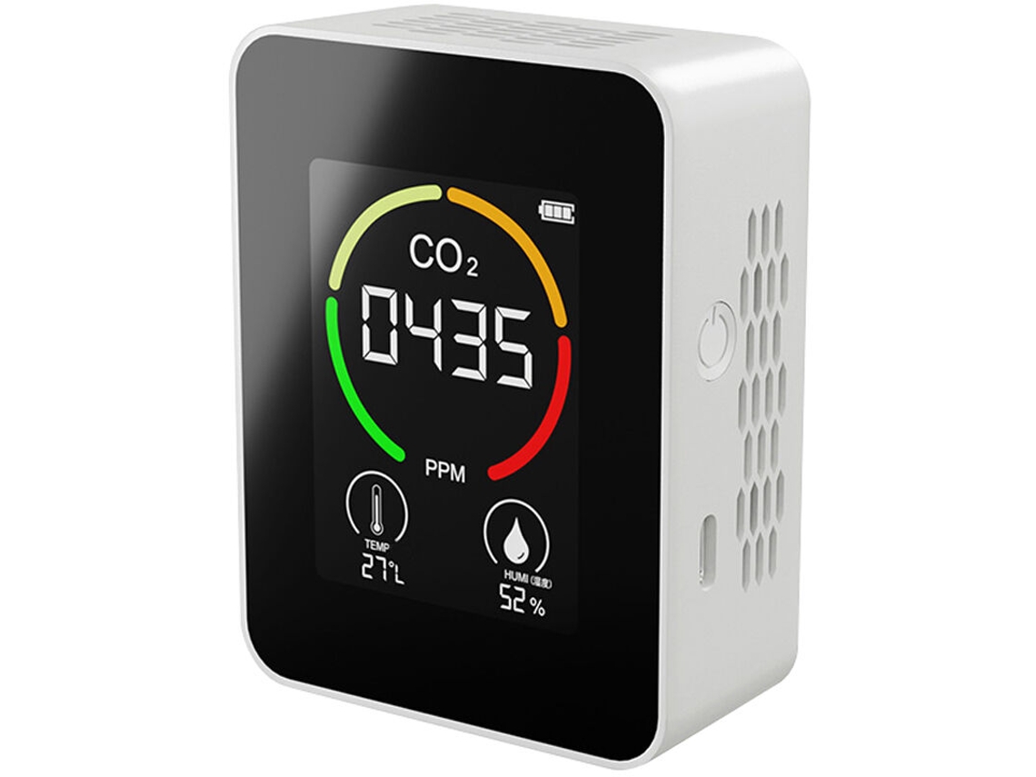Medidor De Qualidade Do Ar Para Co2, Temperatura, Umidade, Branco
