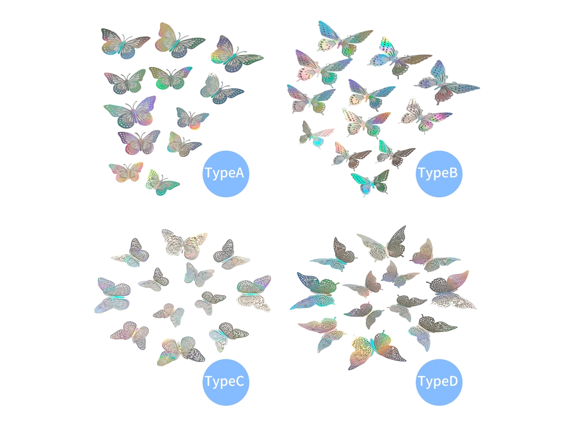 Stickers de Borboleta Laser 3d LAXISCREED