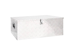 vidaXL Caixa de arrumação 100x55x37 cm alumínio prateado