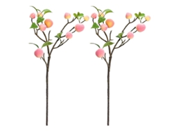 Fruta Artificial Pequenas Ramos de Pêssego Rosa Pack de 2 LAXISCREED