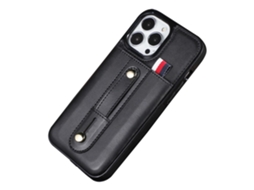 Suporte Casa Pega Inch Para Iphone 13 Pro Max Pele Sintética Com Porta-cartões Preto