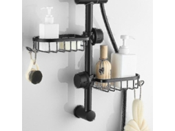 Repisa de duche Starlight, 2x aço inox, sem furar, telescópica, para banheiro e cozinha | S/MARCA