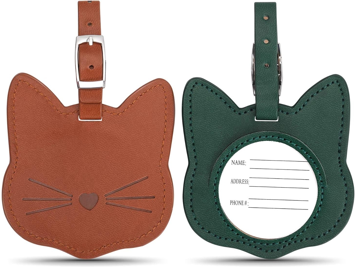 Conjunto de 2 Etiquetas para Bagagem/malas BRILVIBERA (marrom e Verde)