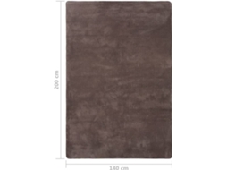 vidaXL Tapete teddy 200x140 cm cinzento-acastanhado