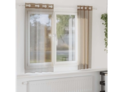 Vidaxl Cortinas De Voile Com Ilhós 2 Pcs Castanho-claro