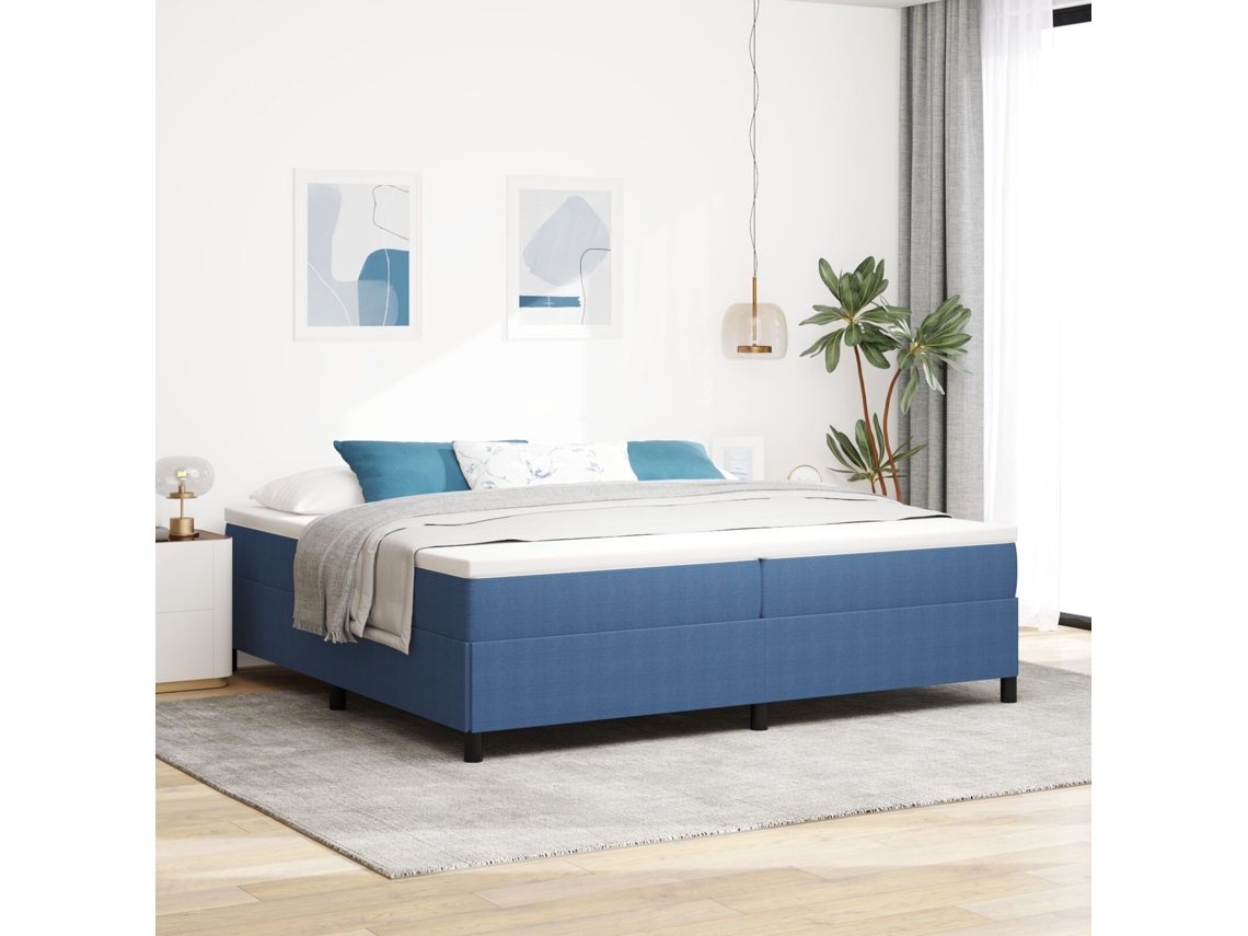 Cama Azul 200x200 Cm Tecido Corduroy