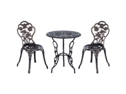 Conjunto Jardim 2p Bronze, Mesa, Cadeiras, Varanda