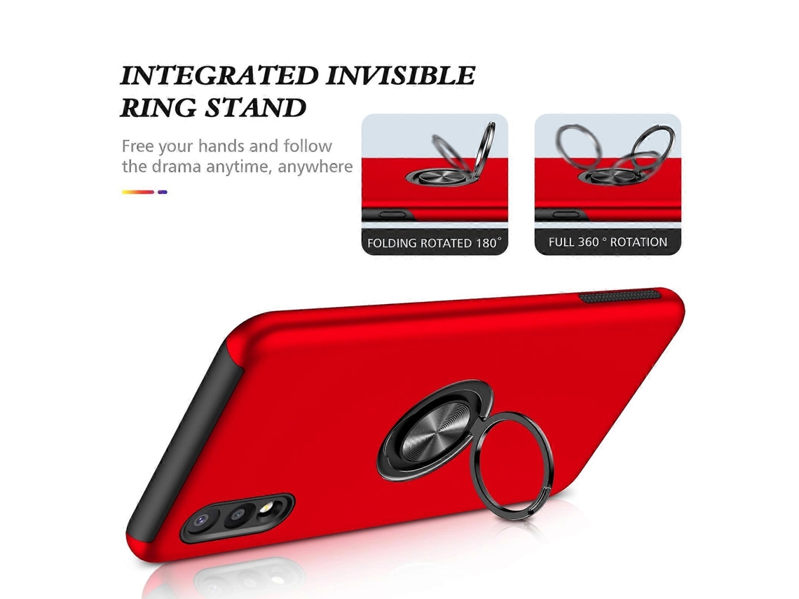 Para Samsung Galaxy A02 Versão Ue Pc Capa Protetora Magnética Tpu À Prova De Choque Com Suporte De Anel Invisível
