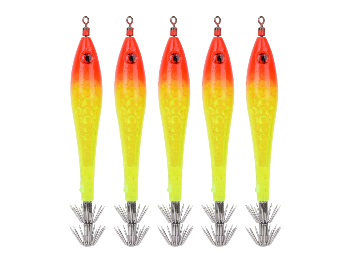 Iscas de Pesca Luminosas Squid Jigs 5pcs