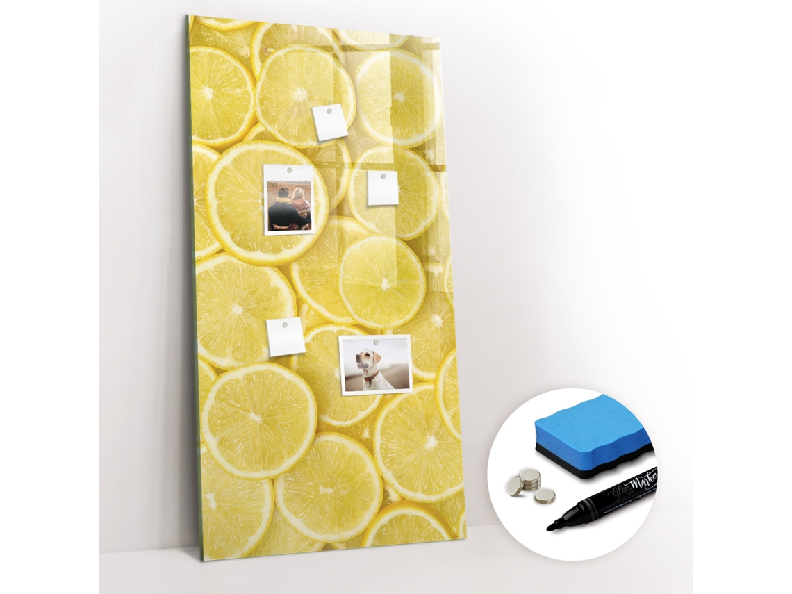 Quadro Magnético De Parede Fatias De Limão Para O Quarto Das Crianças Espelharte (60x120 Cm)