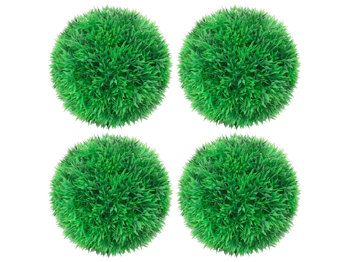 Conjunto 4 Bola de buxo artificial VIDAXL Verde Polyethylene (12 cm)