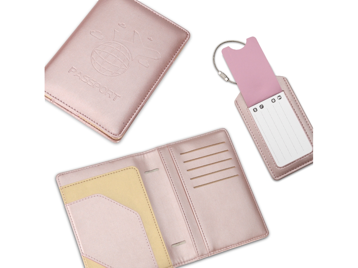 Capa Protetora Para Passaporte(ouro Rosa) Com Bloqueio Rfid Viagens