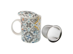 Chávena com Filtro para Infusões Alfama Porcelana