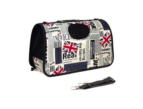 Transportadora para Cão Gato Bolsa Portátil Dobrável Para Animais De Estimação 45X30X25Cm Inglaterra MELIDACOSTA