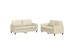 Sofa Set, Sofa Sets Vidaxl Creme Couro Artificial (n/a)