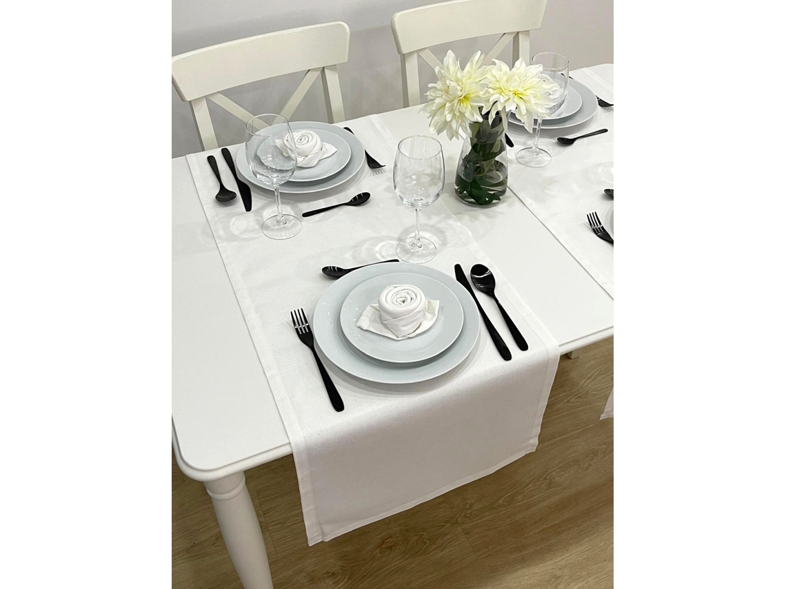Conjunto De 2 Caminhos De Mesa E 4 Guardanapos ILMH BY I LOVE MY HOME (6 Peças) - Branco