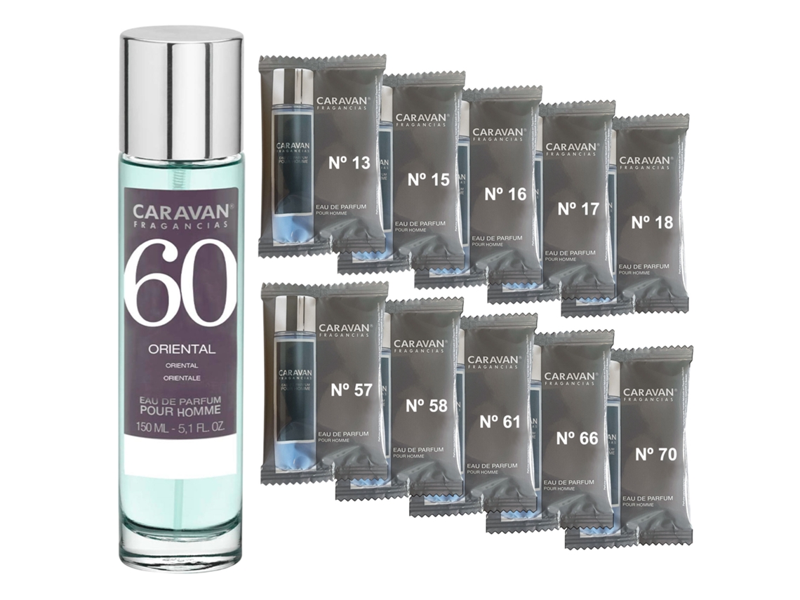 Perfume Masculino Caravan Nº60 De 150 Ml Conjunto De 10 Frascos De Fragrâncias