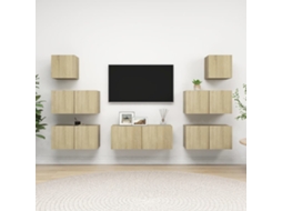 Vidaxl 7 Pcs Conjunto Móveis De Tv Derivados Madeira Carvalho Sonoma