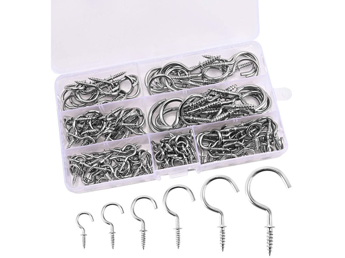 Laxiscreed Kit De Ganchos De Copo Prateados Com Ponto De Interrogação – 150 Peças Para Fixação E Decoração