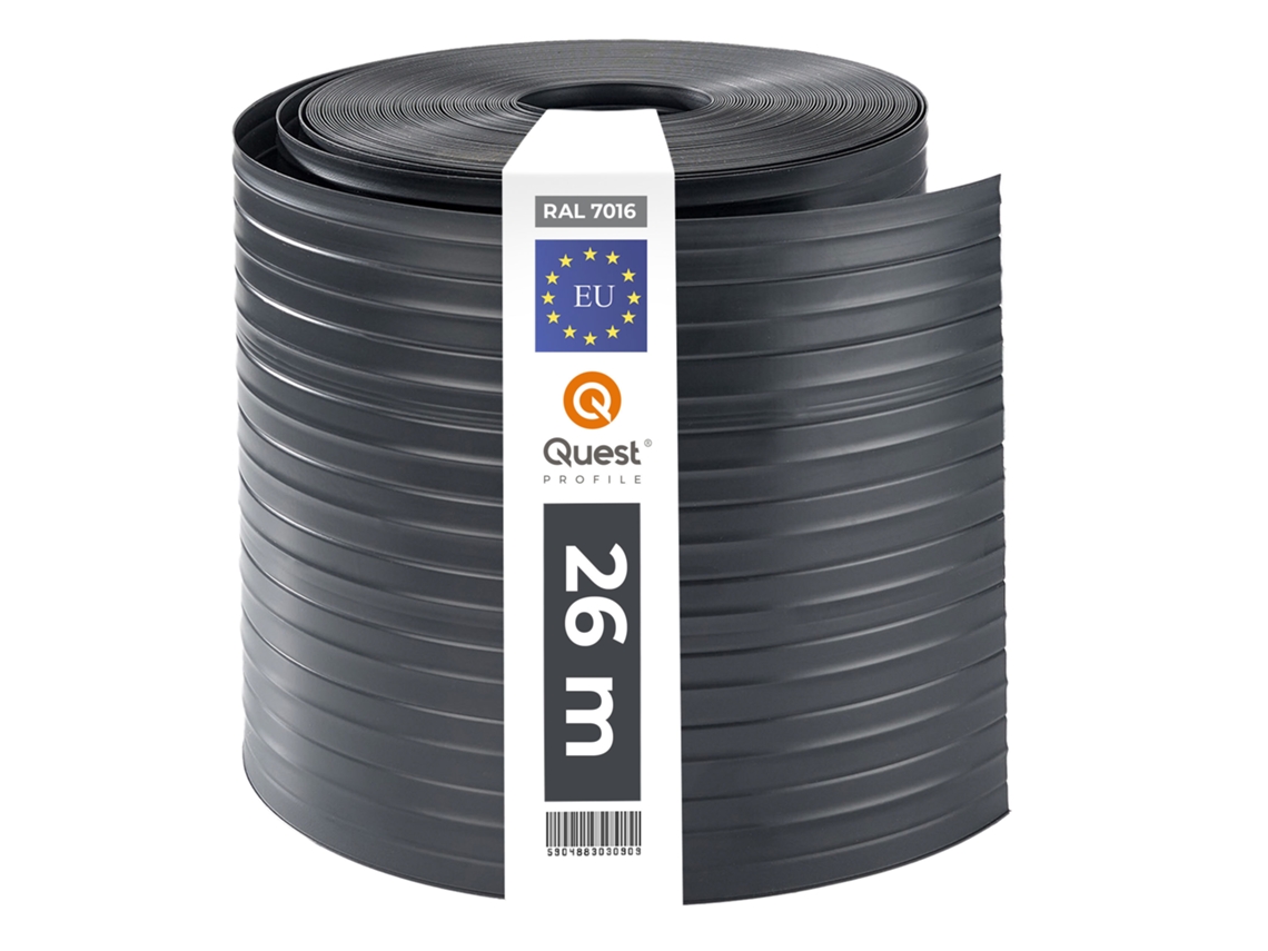 Quest Tira De Vedação 19 Cm Para Vedações Dupla Barra, Antracite, 26 M