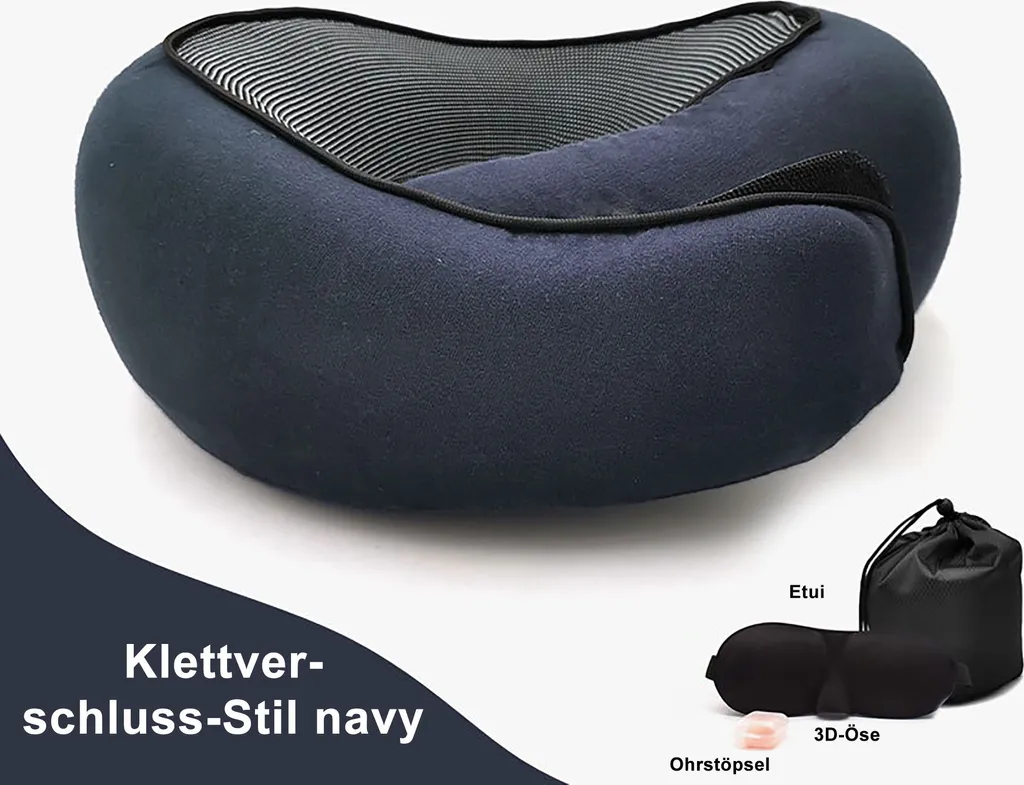 Almofada de Viagem BRILVIBERA com suporte anatômico para pescoço e cabeça