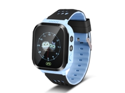 Relógio telefone infantil Y21s com câmera SOS, pulseira inteligente, preto e azul EOOCOO