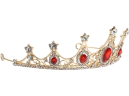 Coroa De Princesa Elegante Em Liga Dourada Com Strass Para Meninas
