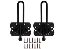 Conjunto Fecho Porta Anti furto Alumínio Corrente Preto