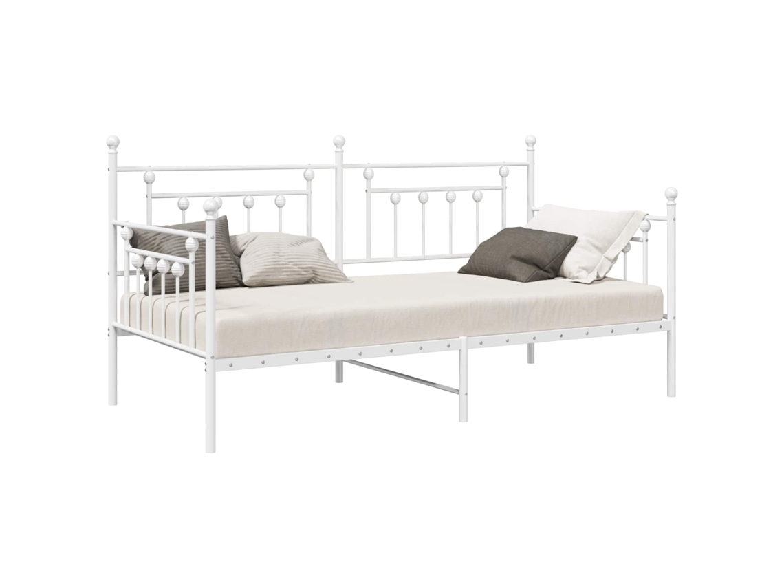 Estrutura de Cama de Dia Branco 100 X 190 Cm Aço MAISON EXCLUSIVE