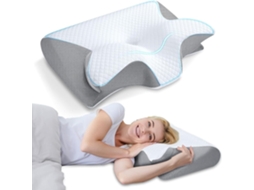 Lurelia Travesseiro, Espuma Viscoelástica, Ergonómico, Ortopédico, Para Dormir De Lado, Cinza