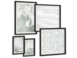 Conjunto De Pinturas Motivos Vegetais De Verde Espelharte (5 Peças)