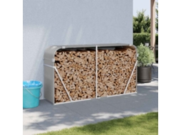Vidaxl Suporte De Lenha 180x45x100 Cm Aço Galvanizado Cinza-claro