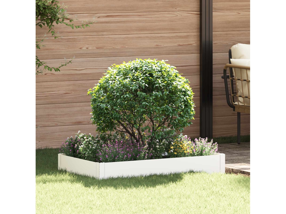 Vidaxl Acabamento Para Gramado 100 X 60 X 20 Cm Aço Branco