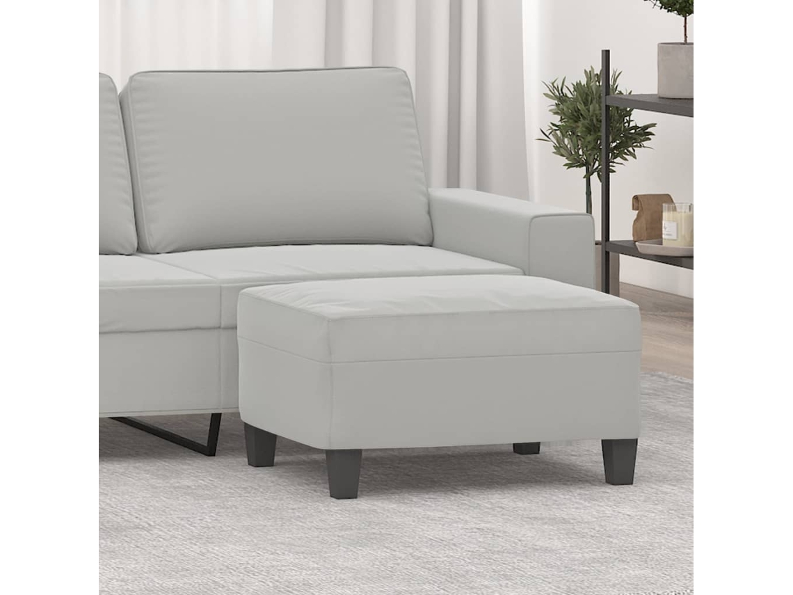 Vidaxl Apoio De Pés 70x55x41 Cm Tecido De Microfibra Cinzento-claro