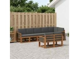 Vidaxl Conjunto De Sofás Para Exterior 8 Pcs Natural E Antracite