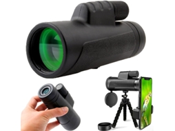 Telescópio Monocular 12x50 Hd Ein Bak4 Prisma Ip68 Suporte Smartphone Tripé Caminhadas Caça Camping Pássaros Futebol Shows Preto Bestvite