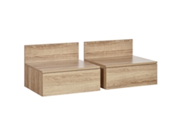 2 Criados Flutuantes Conjunto de 2 Criados de Cabeceira com Gaveta para o Quarto 43x36,5x30,5 Cm Natural Ge