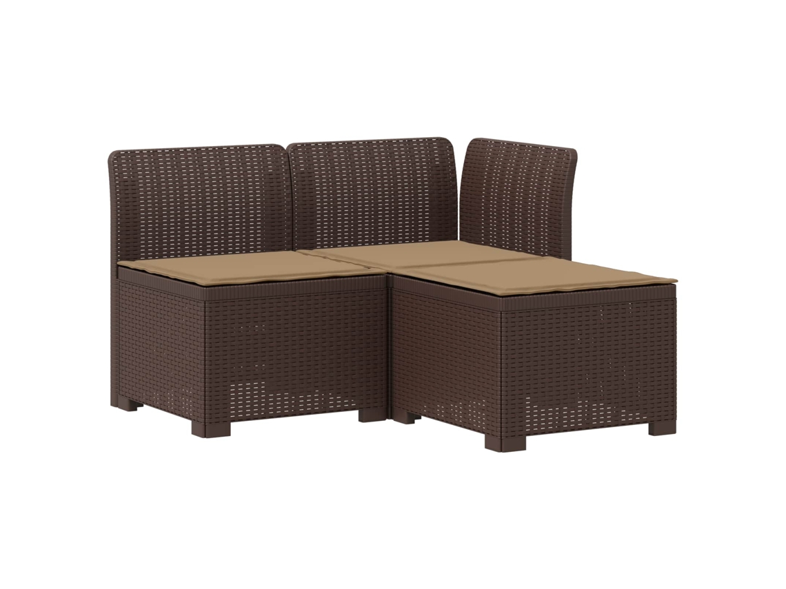 Maison Exclusive - Sofá De Jardim 3 Lugares Com Almofadas Visual Rattan Pp
