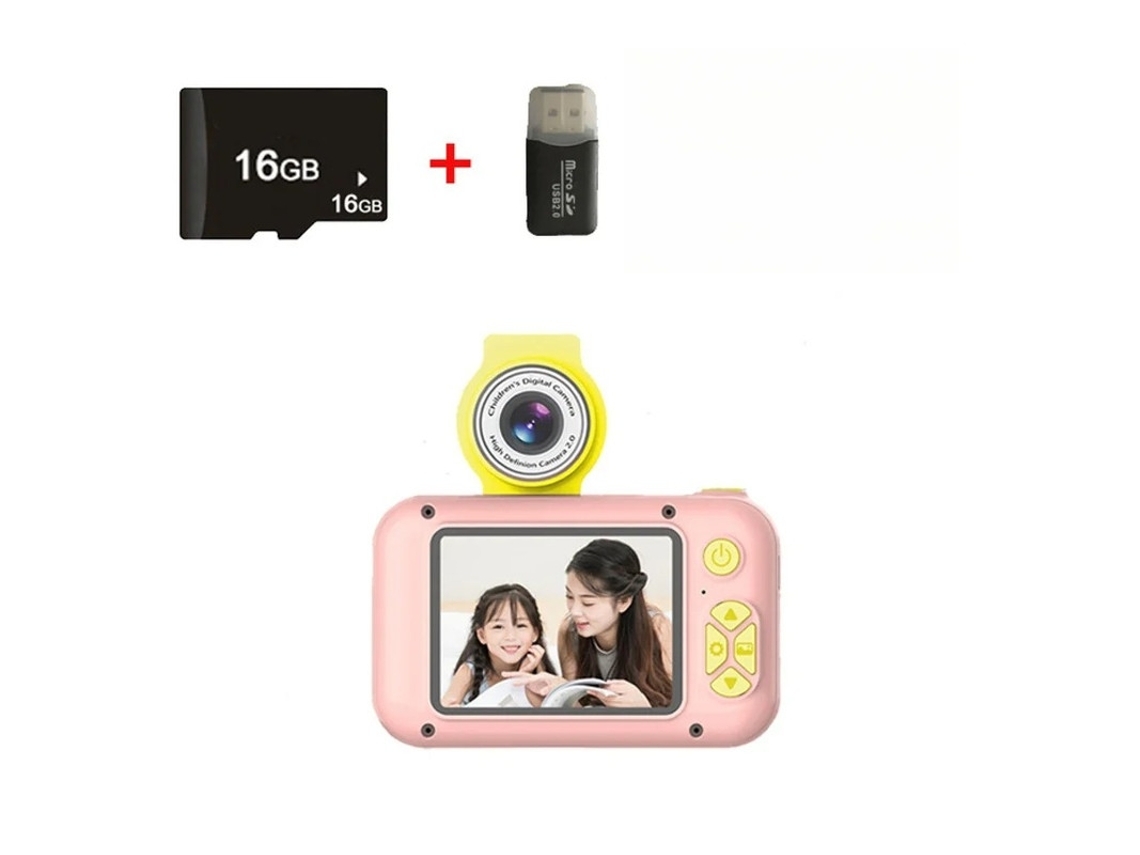 Câmera Infantil Hd 4000w Pixel 24 Polegadas Ips Tecido Com Lente Flip 16g Rosa