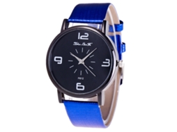Reloj De Pulsera De Aleación Con Dial Redondo Analógico De Cuarzo Para Mujer Azul