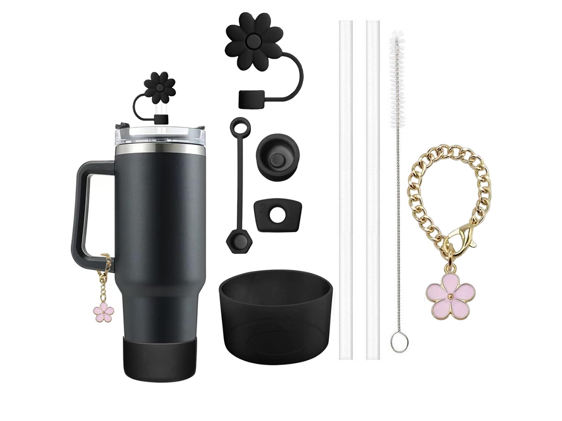Conjunto de Acessórios para Caneca com 9 Peças MDUG (preto)