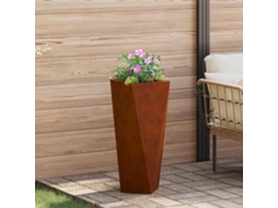 Vidaxl Floreira Ferro Enferrujado 30 X 30 X 75 Cm
