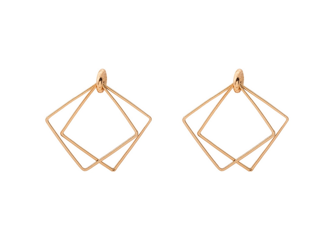 Brincos Geométricos De Ouro Elegantes Decorativos