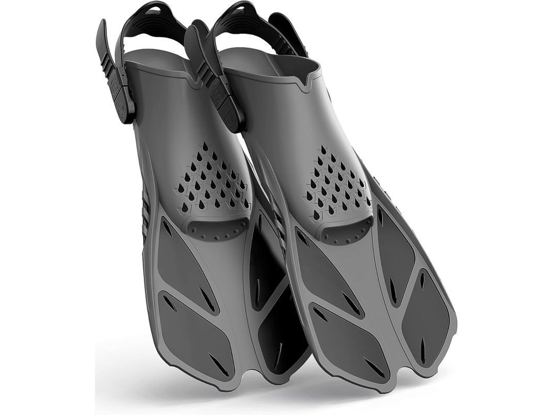 Aletas De Snorkel Com Fivela Ajustável, Calcanhar Aberto, Flippers Curtos, Tamanho Viagem (l\xl)