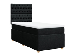 Cama com Molas/colchão 80x200 Cm Tecido Preto MAISON EXCLUSIVE
