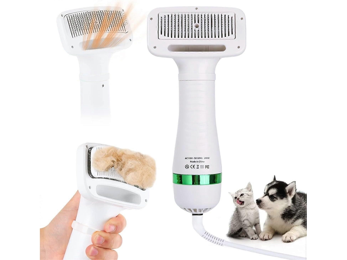 Secador De Pelos Para Cães Com Pente Integrado, 2 Em 1, Secador E Escova Para Cães, Temperatura Ajustável, Silencioso E Com Regulagem De Temperatura.