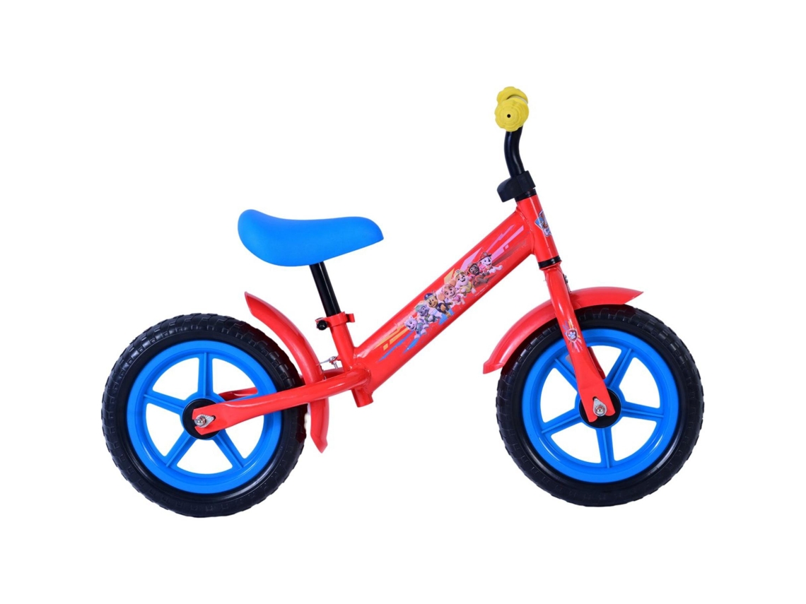 Bicicleta De Equilíbrio Patrulha Canina De Metal Bicicleta Infantil Vermelha 12 Polegadas Quadro Resistente Paw Patrol