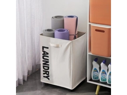 Cesto Grande Para Roupa Suja E Cesto Para Entulho Com Rodas E Alça, Dobrável E Prático Para Casa E Lavanderia